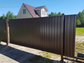 Ворота Откатные с дистанционным управлением - пример 2 фото цена за метр