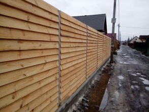 Деревянный забор елочка 150 метров фото в Деденево